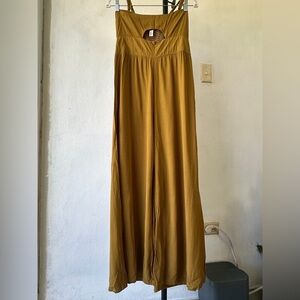 Elegant Mustard Wide-Leg Jumpsuit